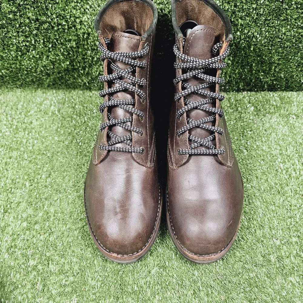 Grenson Brown Leather Plain Toe Goodyear Welt Ankle Lace Up Boots Mens UK 8 US 9
